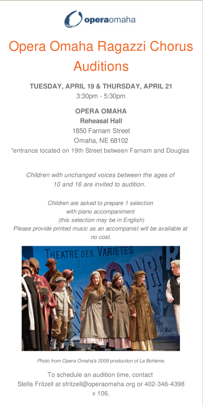Opera Omaha Ragazzi Auditions