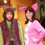 Dan Chevalier as Alexander T. Wolf & Ashley Laverty as Magill in THE TRUE STORY OF THE THREE LITTLE PIGS