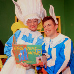 Wendy Eaton as The Old Lady and Nick Knipe as The Bunny in The Rose Theater's production of GOODNIGHT MOON, running Sept. 2-18, 2016.