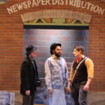 Ben Adams, Manny Onate and Andrew Wright in Newsies