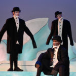 The Rose Theater's world premiere production of PENGUIN PROBLEMS, featuring: Ben Adams as Bob, Jessica Burrill Logue as Louise and Malik Fortner as Mortimer.