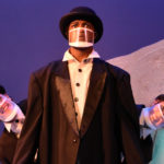 The Rose Theater's world premiere production of PENGUIN PROBLEMS, featuring: Ben Adams as Bob, Malik Fortner as Mortimer, and Jessica Burrill Logue as Louise