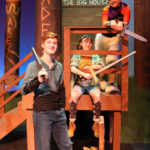 Derek Penner as Percy Jackson, Maddie Smith as Annabeth and Otto Fox as Grover in The Rose Theater's production of THE LIGHTNING THIEF, playing Jan. 20 - Feb. 5, 2023.