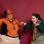 Carina DuMarce as Delivery Person and Rachel Smart as Wolfgang in The Rose Theater's production of RED RIDING HOOD, playing March 22 - April 7, 2024.