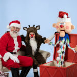 Martin Prieto and Patrick Wolfe as Santa Claus in The Rose Theater's production of RUDOLPH THE RED-NOSED REINDEER, playing December 1 - 23, 2023.