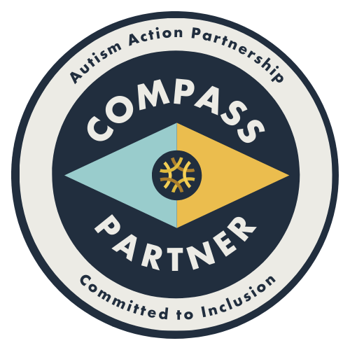 The Compass Partner Seal from the Autism Action Partnership signifying our partnership and commitment to accessibility.