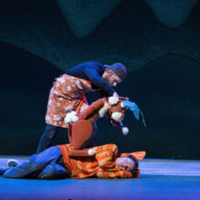 THE GREAT RACE at The Rose Theater, featuring Dennis Stessman as Rabbit and Billy Rodgers as Cat.