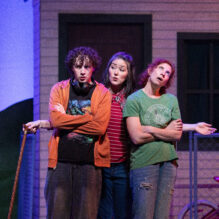 THE GREAT RACE at The Rose Theater, featuring Billy Rodgers as Devin, Audrey Billings as Mama Yim and Roz Parr as Kit.