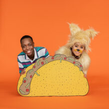 Aaron Ellis as Robbie and Natalie Hanson as Kodi in DRAGONS LOVE TACOS: THE MUSICAL at The Rose Theater, playing September 5-21, 2025.
