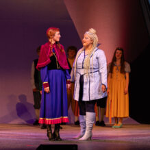 DISNEY'S FROZEN at The Rose Theater, playing June 6-28, featuring Eva Gilbreath as Anna and Monica Weber as Elsa.